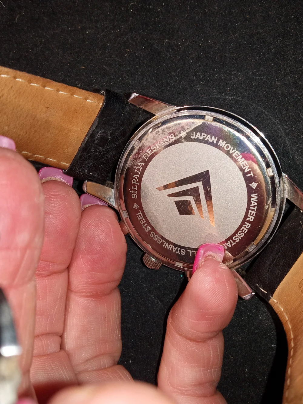 Rare-Silpada Silver Dial Watch with Black Leather Strap